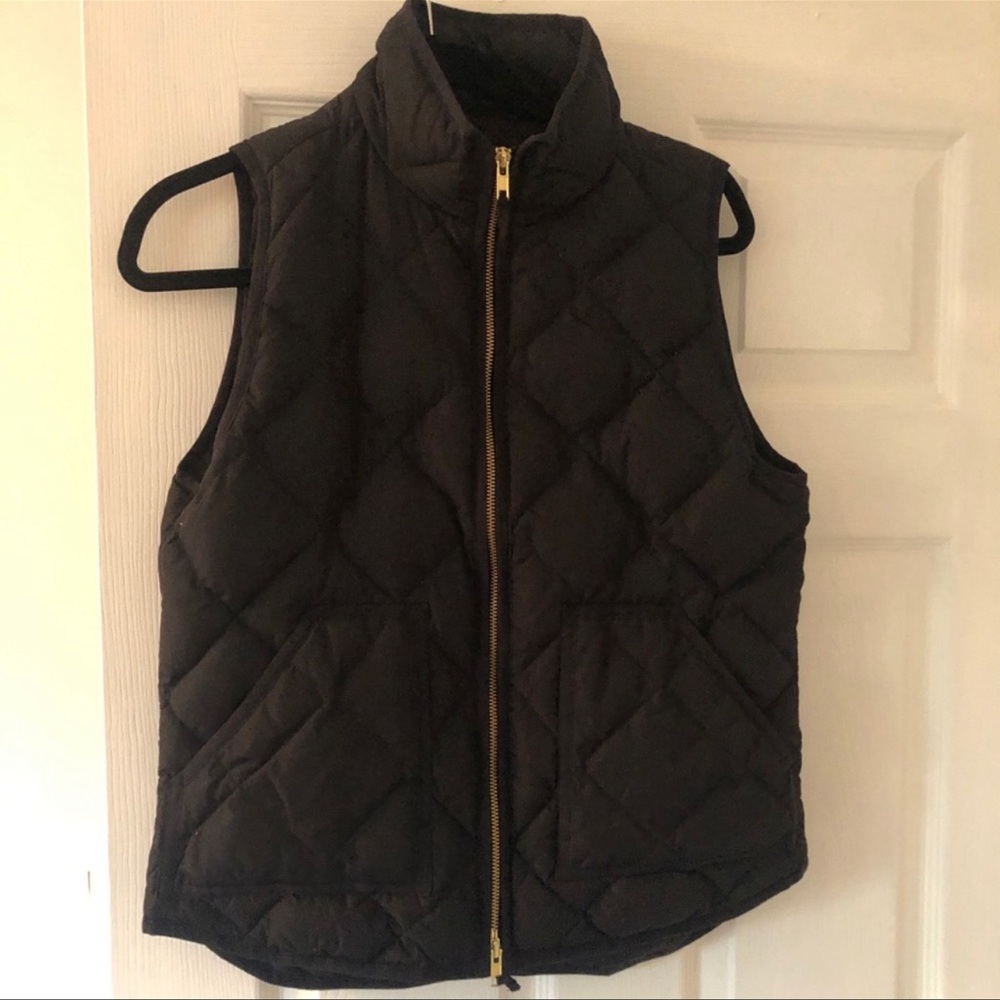 J. Crew Black Quilted Puffer Vest